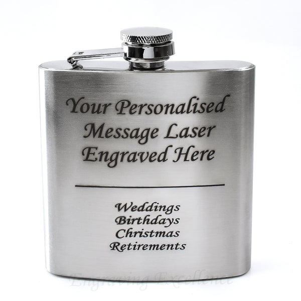 Engraved 6oz Stainless Steel Hip Flask