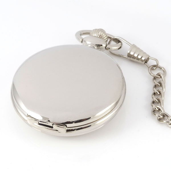Silver Pocket Watch with Arabic Numerals