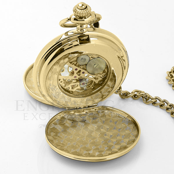 Gold Mechanical Roman Pocket Watch