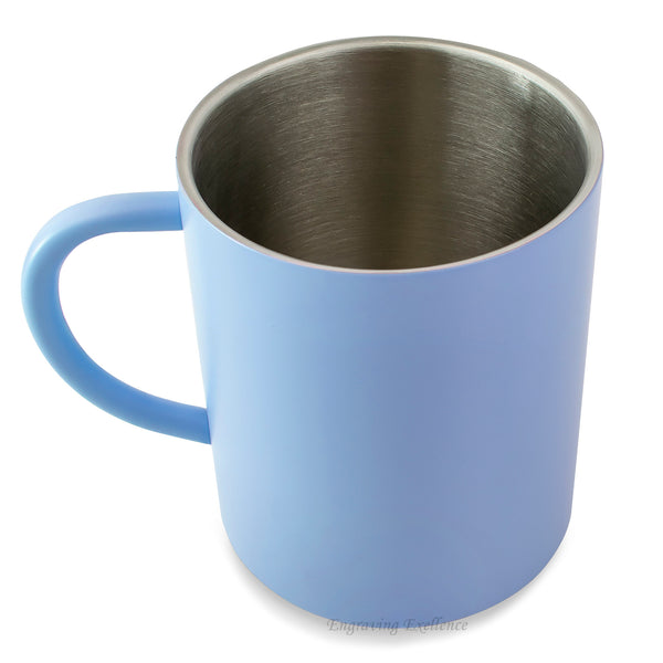 Personalised Double-Walled Mug - Light Blue