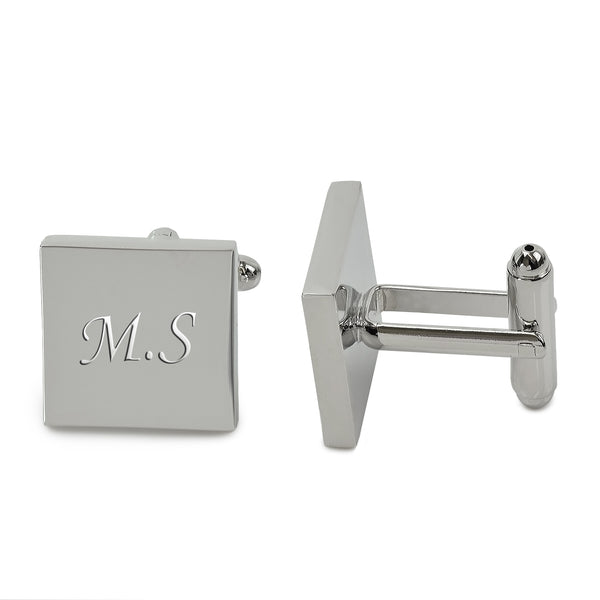 Square Rhodium Plated Cufflinks