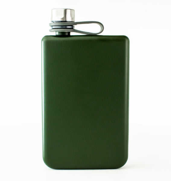 8oz Trekking Army Green Hip Flask