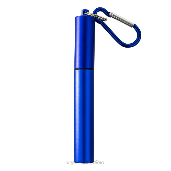 Personalised Collapsible Reusable Straw - Blue