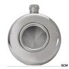 5oz Round Hip Flask - Clear Front - Silver Band