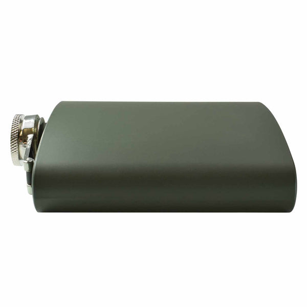Engraved Army Green 6oz Hip Flask