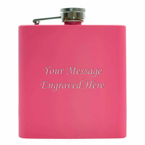 Pink 6oz Hip Flask