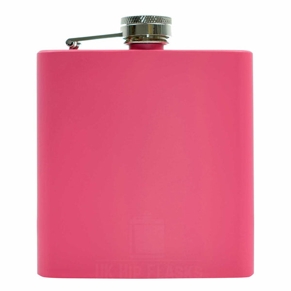 Pink 6oz Hip Flask Silver Gift Box