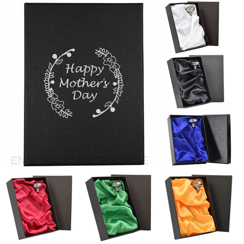 6oz Hip Flask with Funnel and Gift Box - Mother's Day Printed Lid