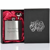 6oz Hip Flask with Funnel and Gift Box - Wedding Printed Lids