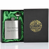 6oz Hip Flask with Funnel and Gift Box - Merry Christmas Gold Printed Lid