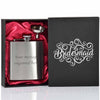 6oz Hip Flask with Funnel and Gift Box - Wedding Printed Lids