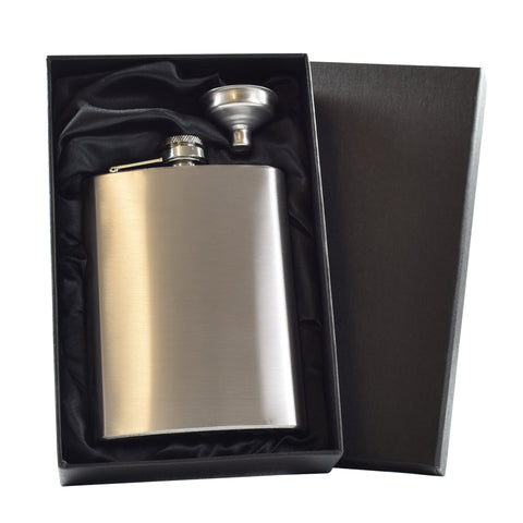 8oz Hip Flask and funnel in Gift Box