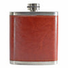 Personalised 8oz Leather Case Hip Flask with 3 Cups