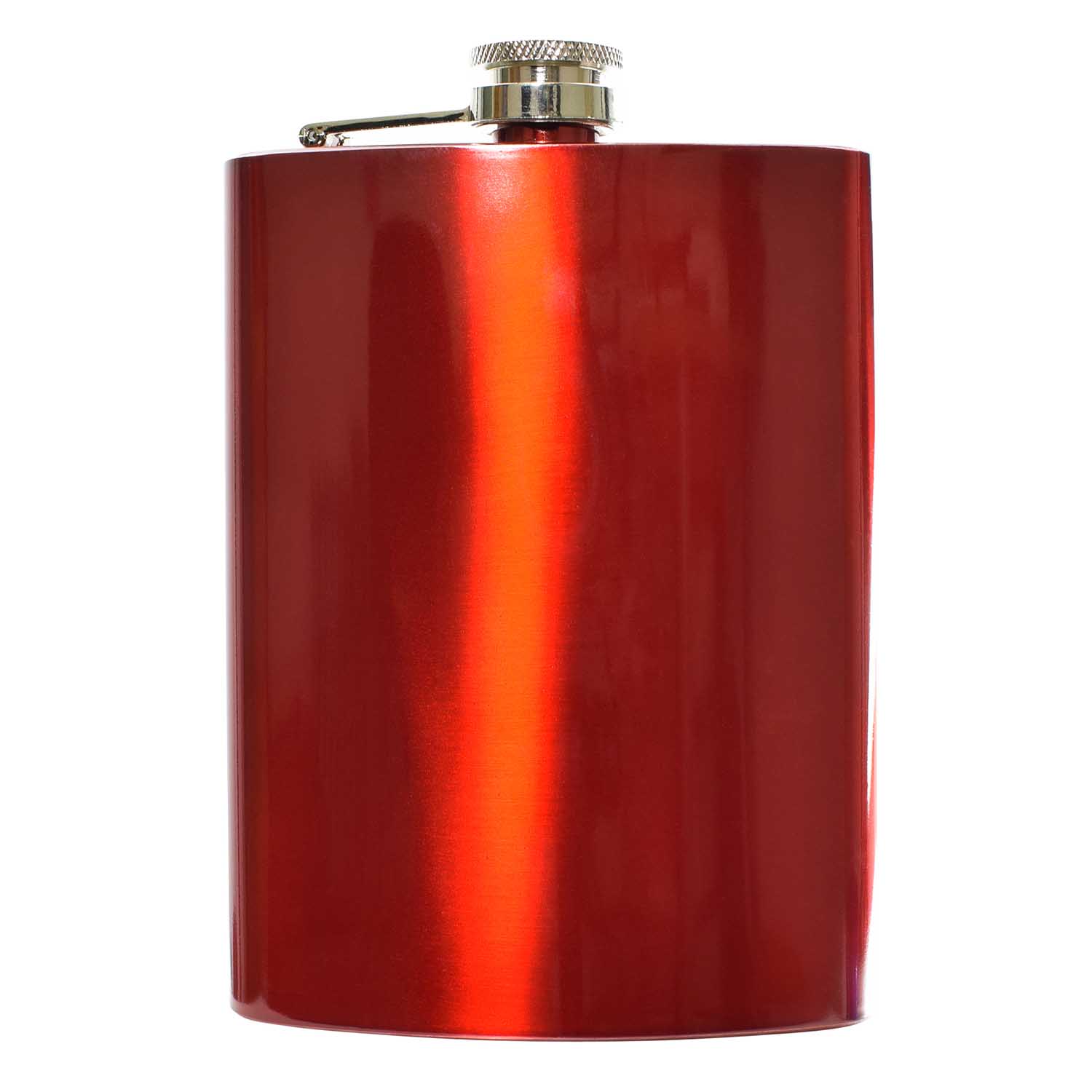 8oz Red Hip Flask