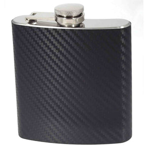 6oz Black Carbon Hip Flask