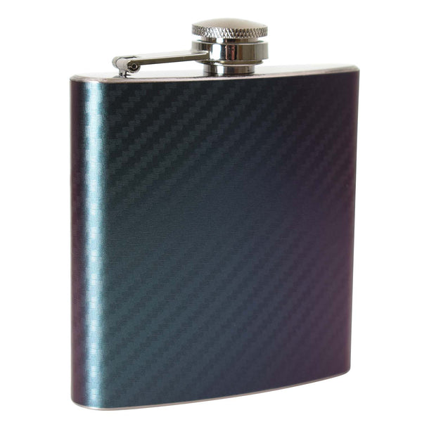 6oz Two Tone Purple/Green Carbon Hip Flask