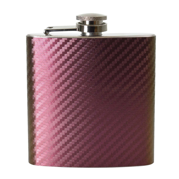 6oz Two Tone Red/Yellow Carbon Hip Flask