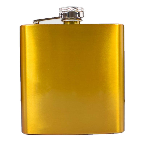 Engraved 6oz Shiny Gold Hip Flask