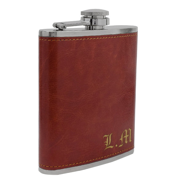 7oz Rustic Hip Flask Gift Set