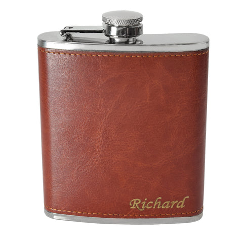 7oz Rustic Hip Flask Gift Set