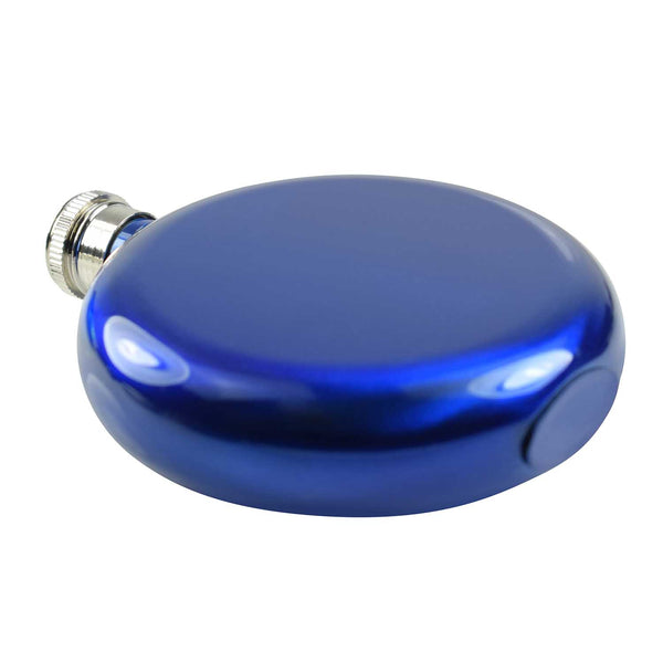 5oz round Hip Flask - Blue