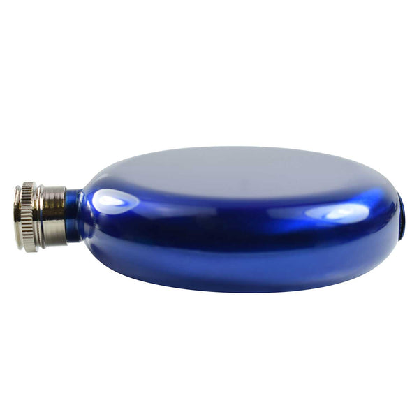 5oz round Hip Flask - Blue
