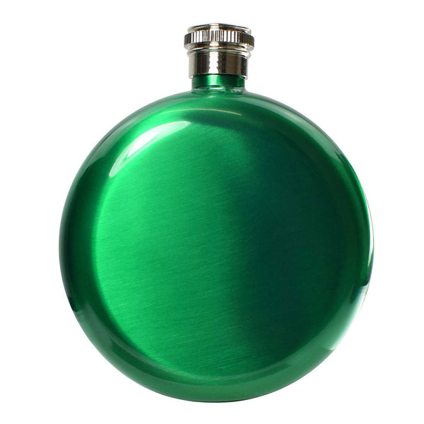 5oz round Hip Flask Green