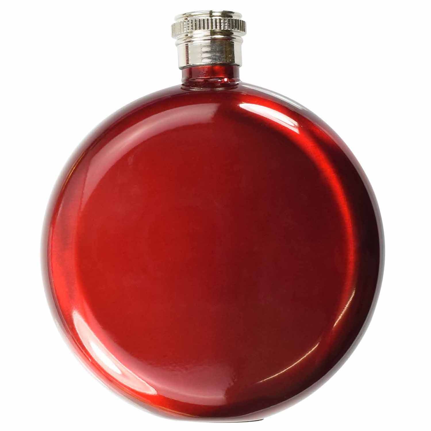 5oz round Hip Flask Red