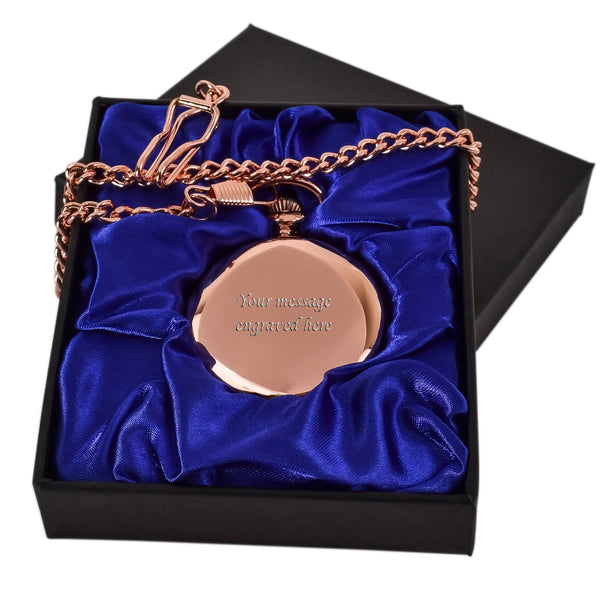 Rose Gold Pocket Watch with Roman Numerals