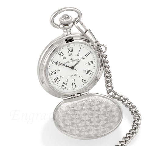 Silver Pocket Watch with Roman Numerals