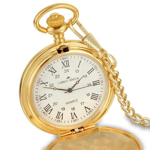 Gold Pocket Watch with Roman Numerals