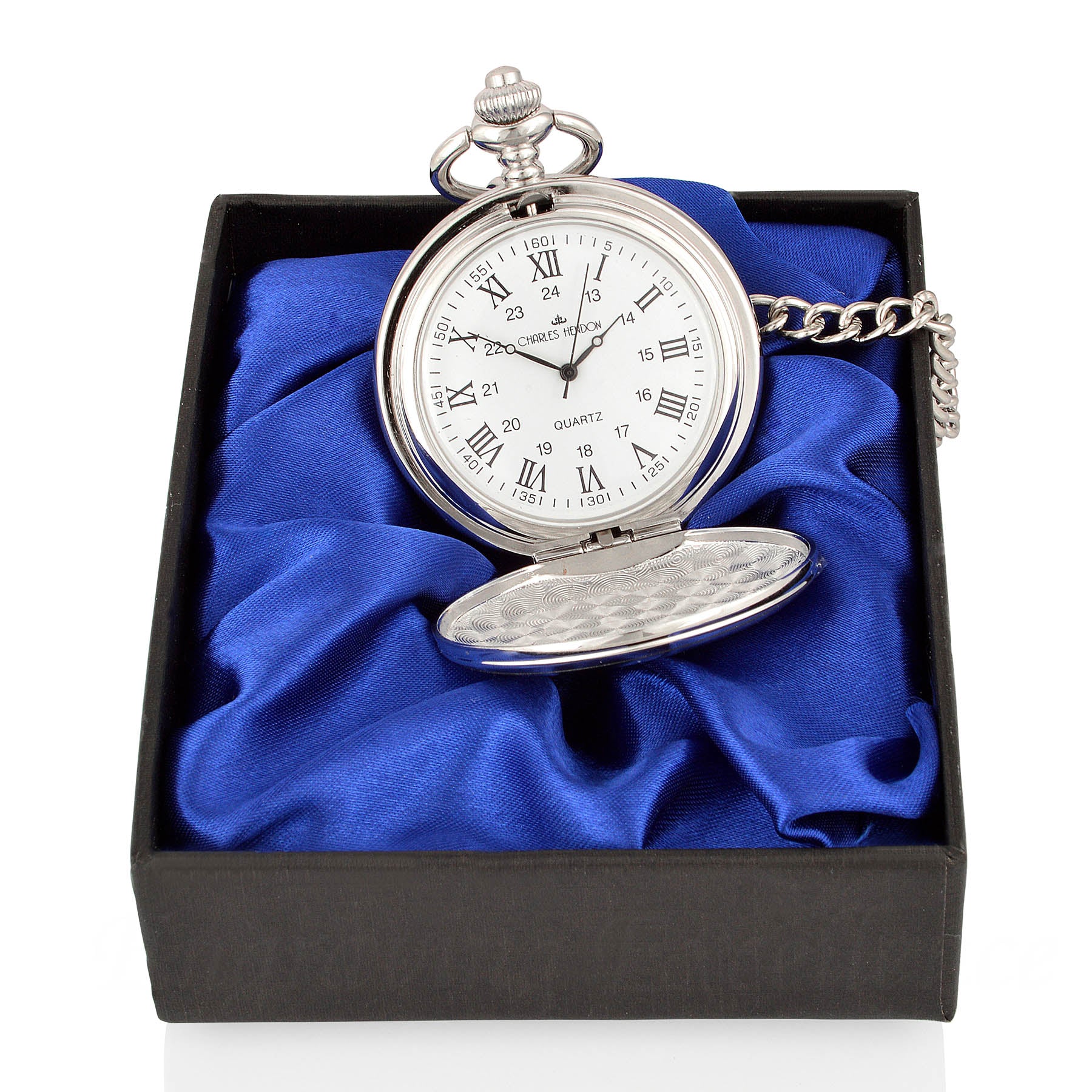 Silver Pocket Watch with Roman Numerals