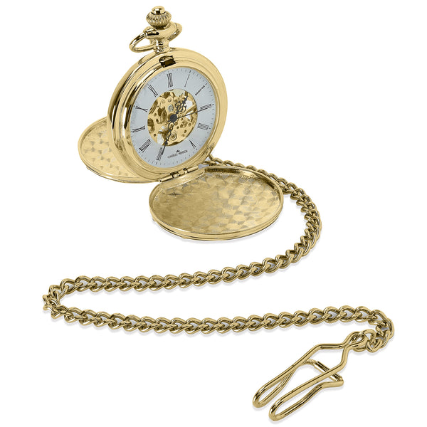 Gold Mechanical Roman Pocket Watch in a Wedding Printed Gift Box