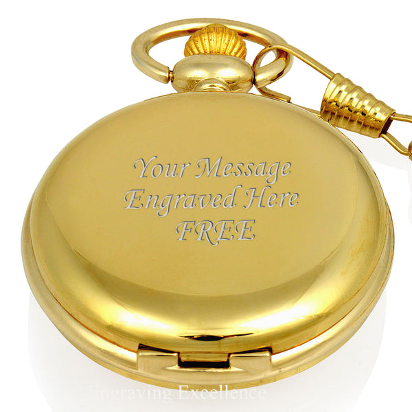 Gold Mechanical Roman Pocket Watch in a Wedding Printed Gift Box