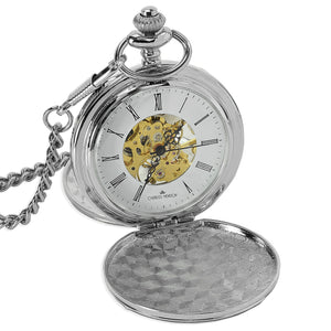 Silver Mechanical Pocket Watch 360 Product View