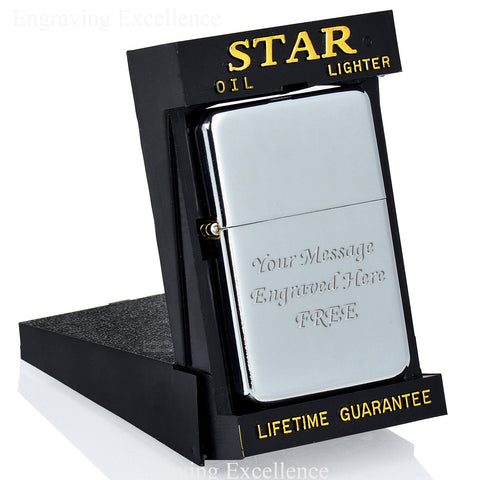 Steel Traditional Flip Lighter in Presentation Case - Silver