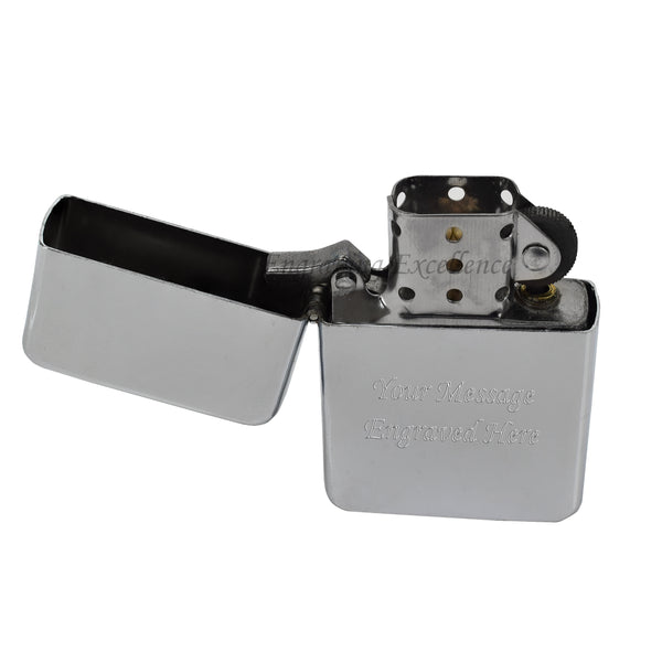 Steel Traditional Flip Lighter in Presentation Case - Silver
