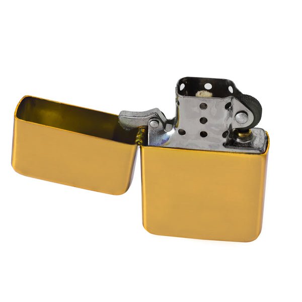 Steel Traditional Flip Lighter - Gold