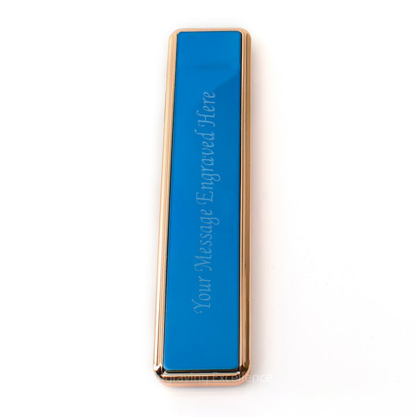 Slim Slide Action USB Lighter - Blue