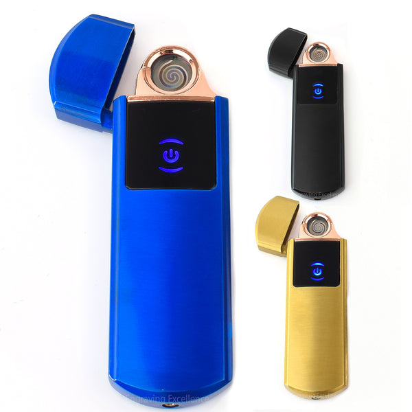 Flip Top USB Lighter - Blue