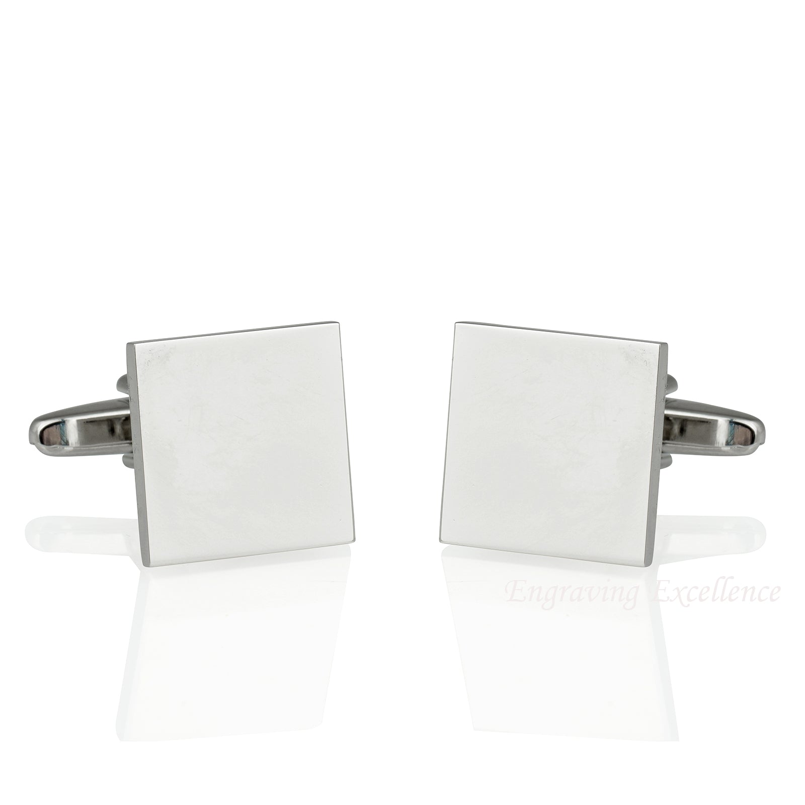 Square Rhodium Plated Cufflinks