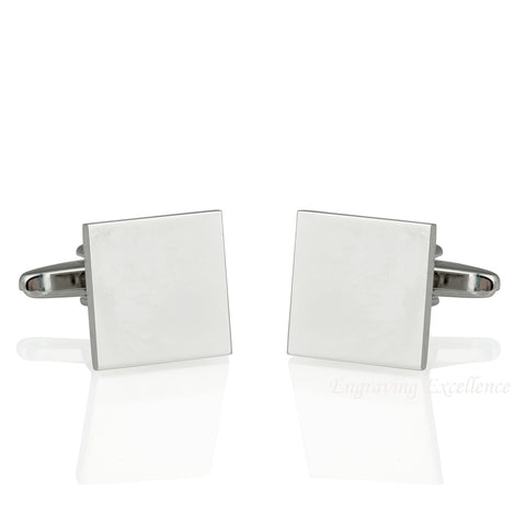 Square Rhodium Plated Cufflinks