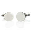 Round Rhodium Plated Cufflinks