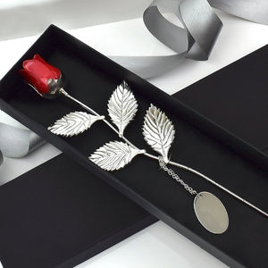 Personalised Red Silver Plated Rose 360 Product View