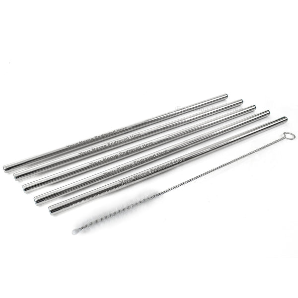 Set of 5 Metal Straight Drinking Straws