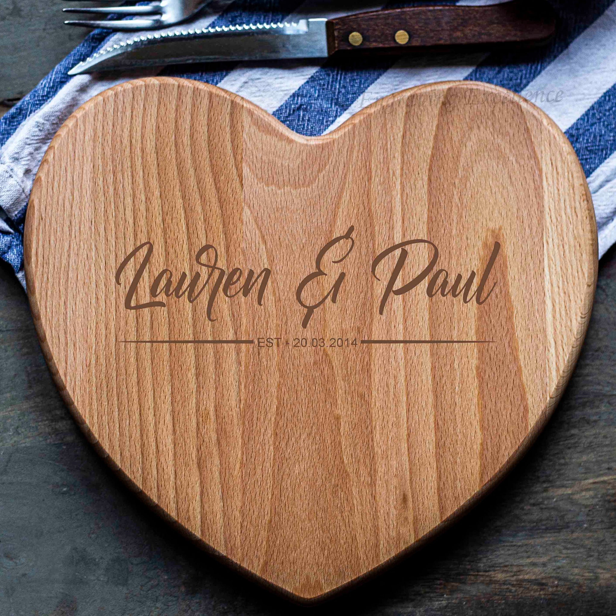 Personalised Heart Chopping Board - Design 2