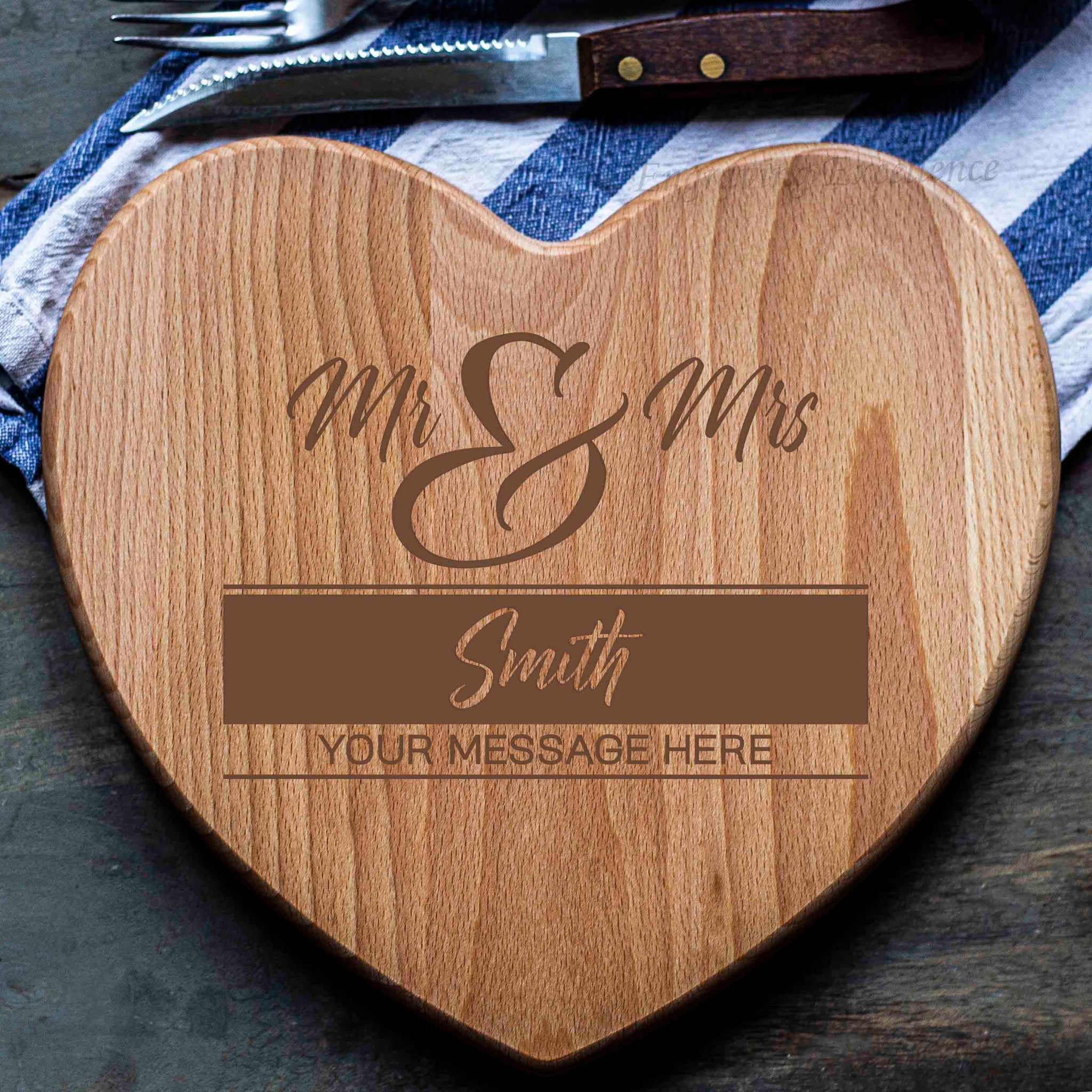 Personalised Heart Chopping Board - Design 3