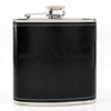 Black Leather Hip Flask Gift Set - Happy Birthday Style 3