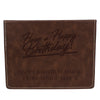 Brown Leather Hip Flask Gift Set - Happy Birthday Style 2