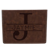 Brown Leather Hip Flask Gift Set - Monogram Design